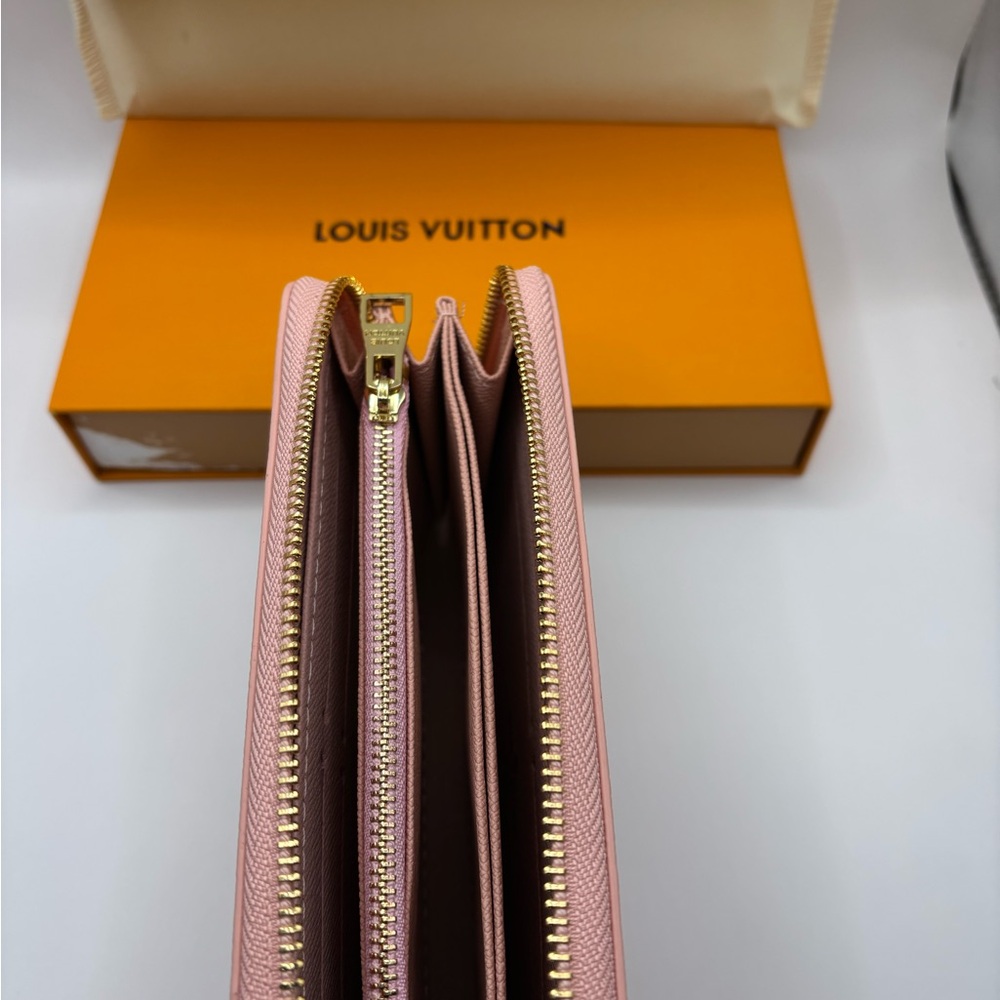 Blush Pink Monogram Zippy Wallet - Picture 5 of 7